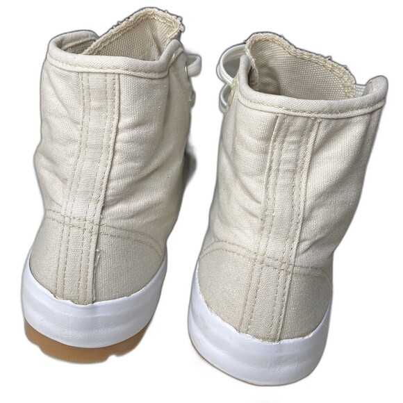 Canvas High-Top Sneakers Us In Sports Cream Off-White Womens 6 - Picture 4 of 7